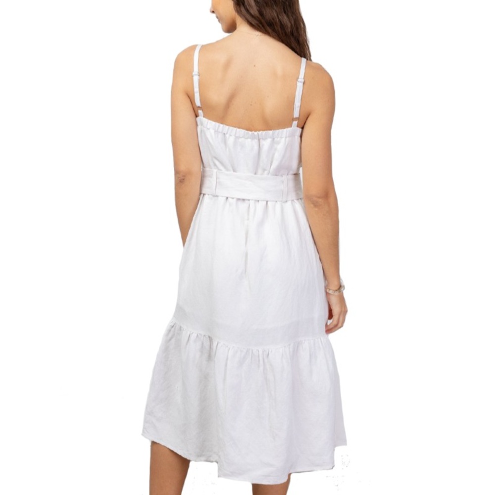 Rails Astrid Belted Flounce Linen Blend Midi Dress - image 3